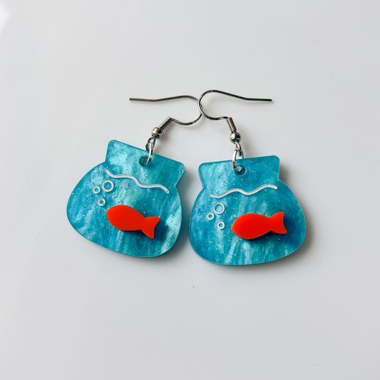 FISH BOWL ACRYLIC EARRINGS
