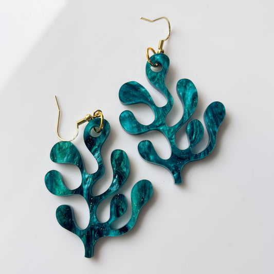 CORAL ACRYLIC EARRINGS