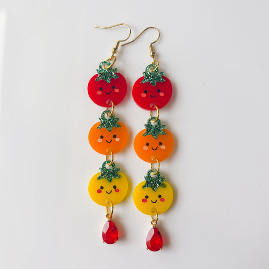 TOMATO TRIO ACRYLIC EARRINGS