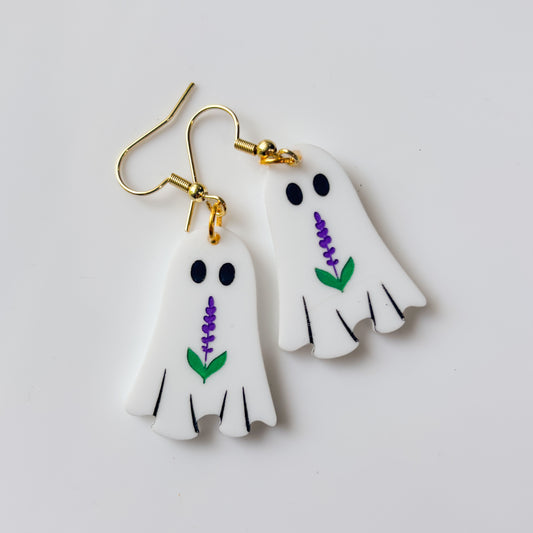 LAVENDER GHOST ACRYLIC EARRINGS