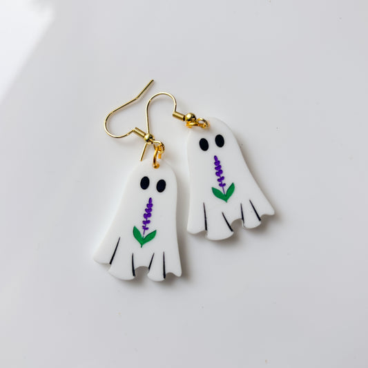 LAVENDER GHOST ACRYLIC EARRINGS