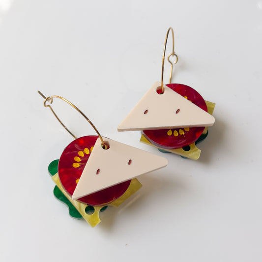 SANDWHICH HOOP ACRYLIC EARRINGS