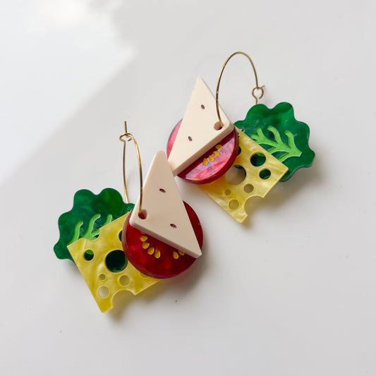 SANDWHICH HOOP ACRYLIC EARRINGS
