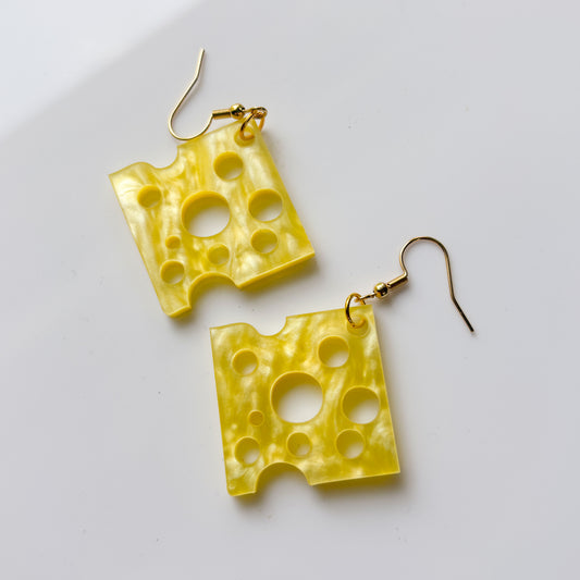 CHEESE SLICE ACRYLIC EARRINGS