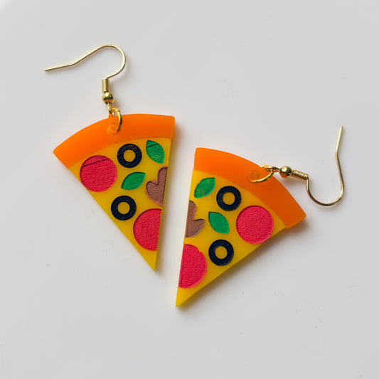 PIZZA SLICE ACRYLIC EARRINGS