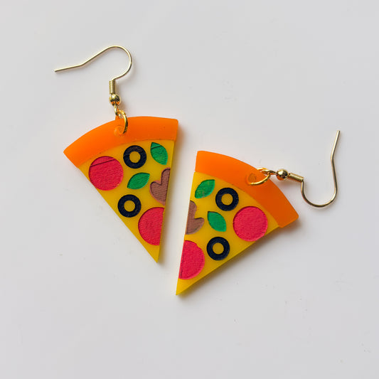 PIZZA SLICE ACRYLIC EARRINGS
