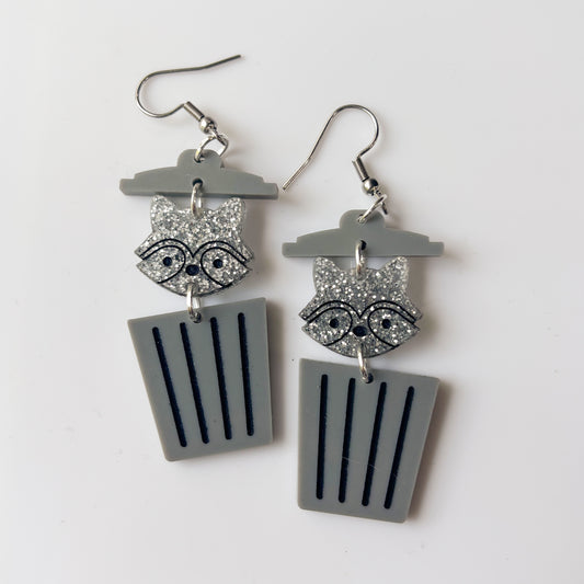 TRASH PANDA ACRYLIC EARRINGS