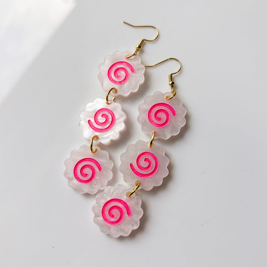FISH CAKE TRIO ACRYLIC EARRINGS
