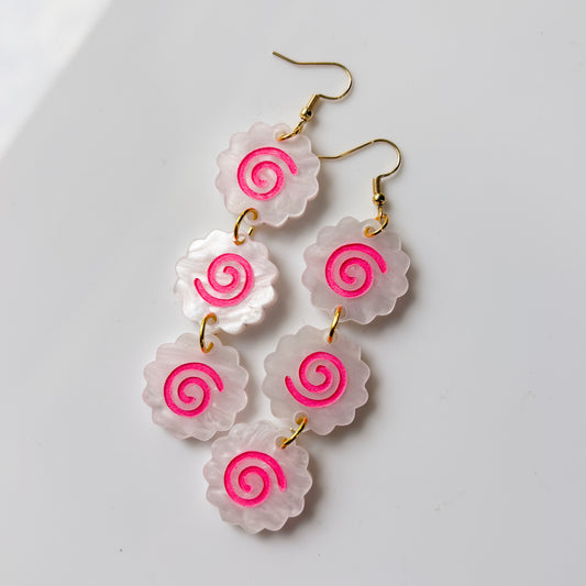 FISH CAKE TRIO ACRYLIC EARRINGS