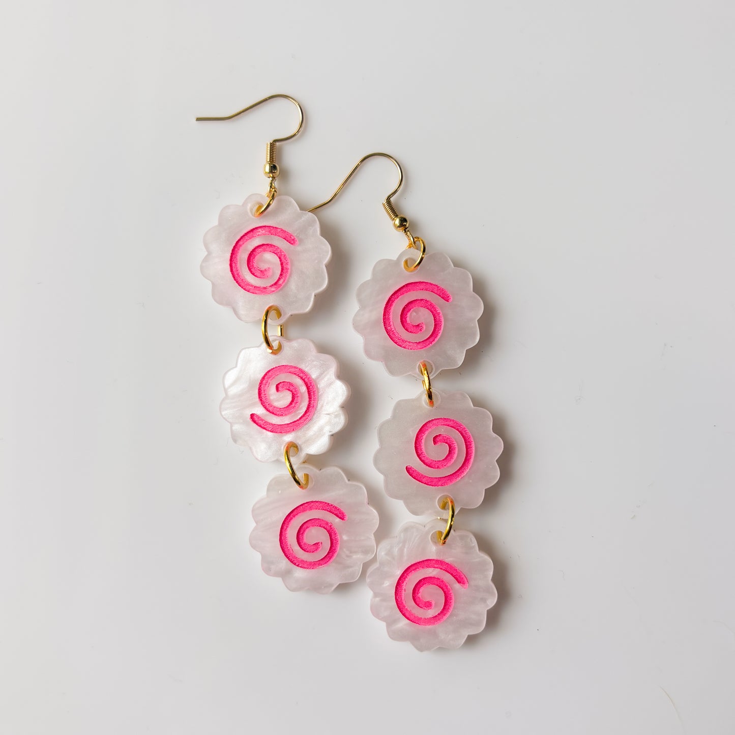 FISH CAKE TRIO ACRYLIC EARRINGS