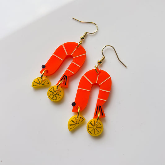 SHRIMP ACRYLIC EARRINGS