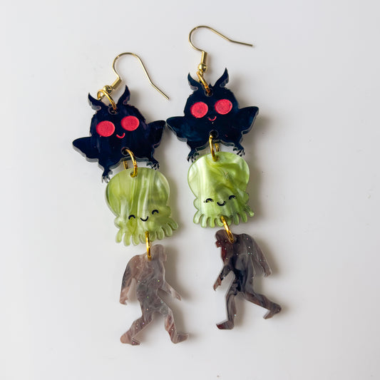 CRYPTID TRIO ACRYLIC EARRINGS