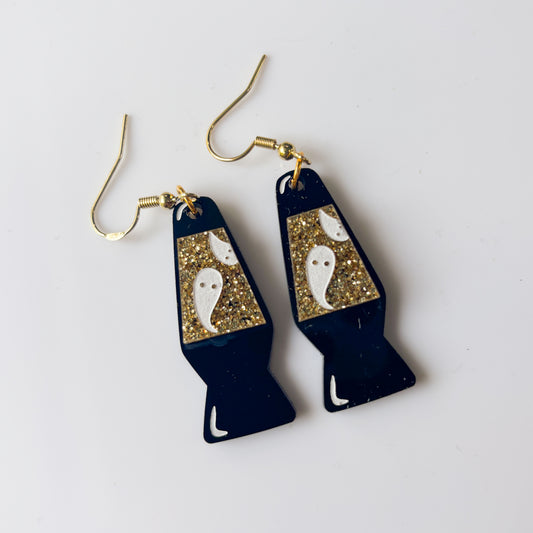 GHOST LAVA LAMP ACRYLIC EARRINGS