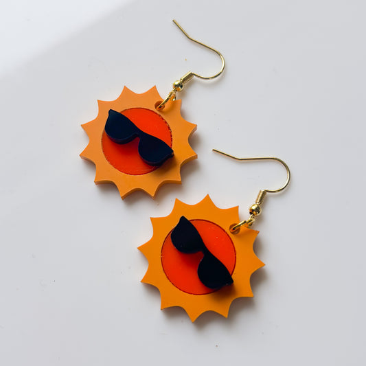 SUNS IN SUNGLASSES ACRYLIC EARRINGS