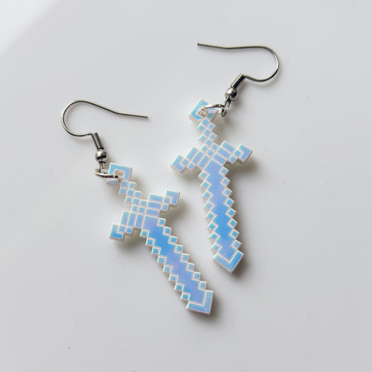 DIAMOND SWORD ACRYLIC EARRINGS