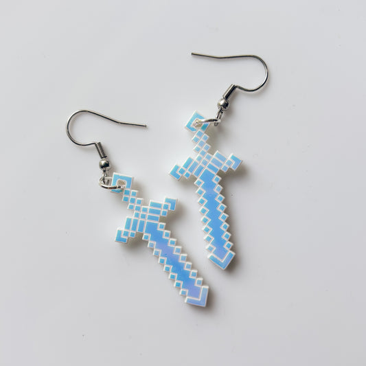 DIAMOND SWORD ACRYLIC EARRINGS