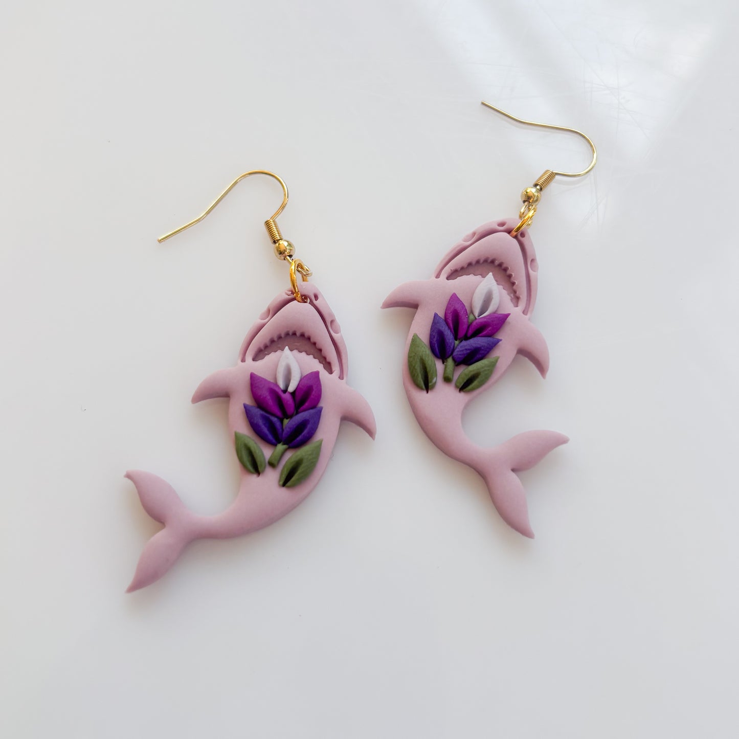 LAVENDER SHARK EARRINGS