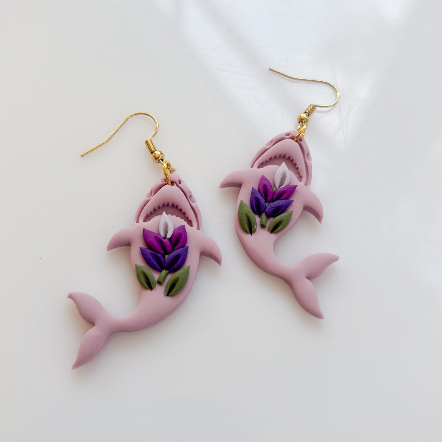 LAVENDER SHARK EARRINGS