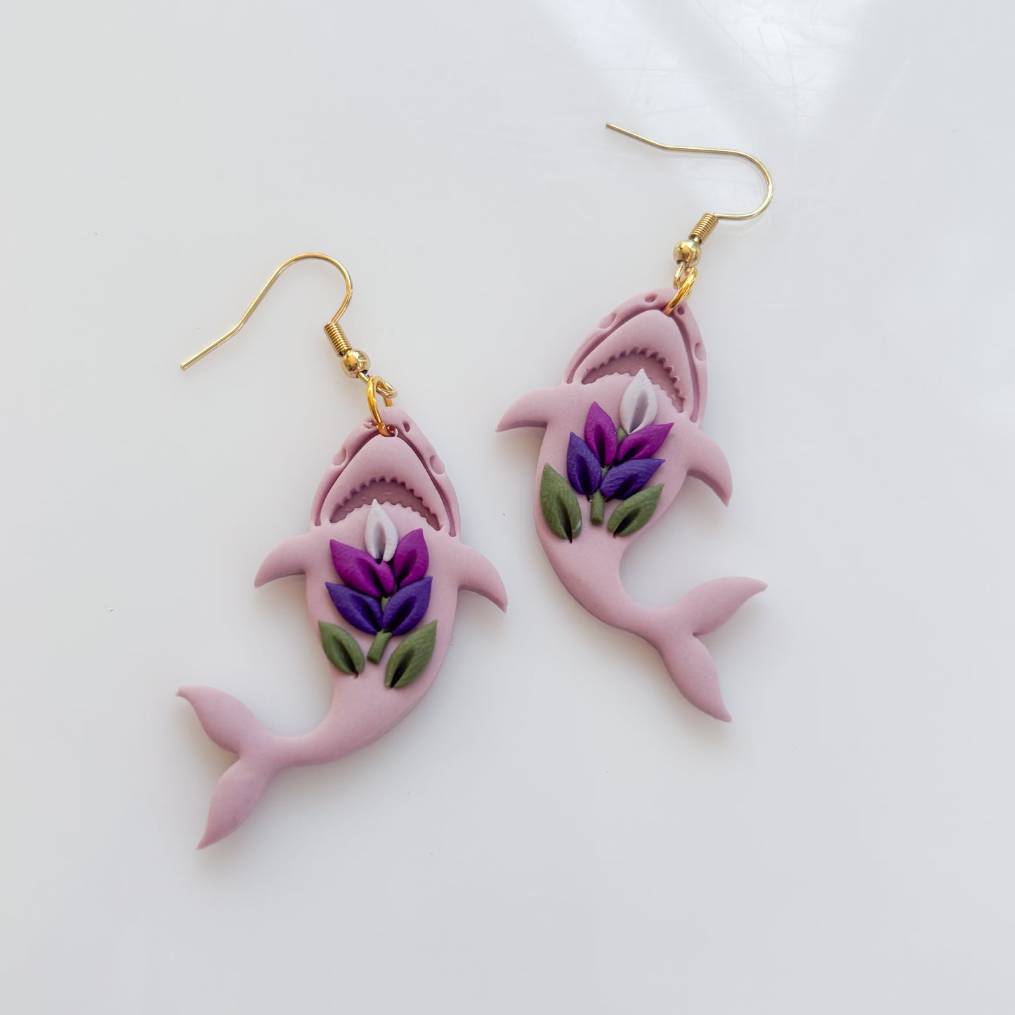 LAVENDER SHARK EARRINGS