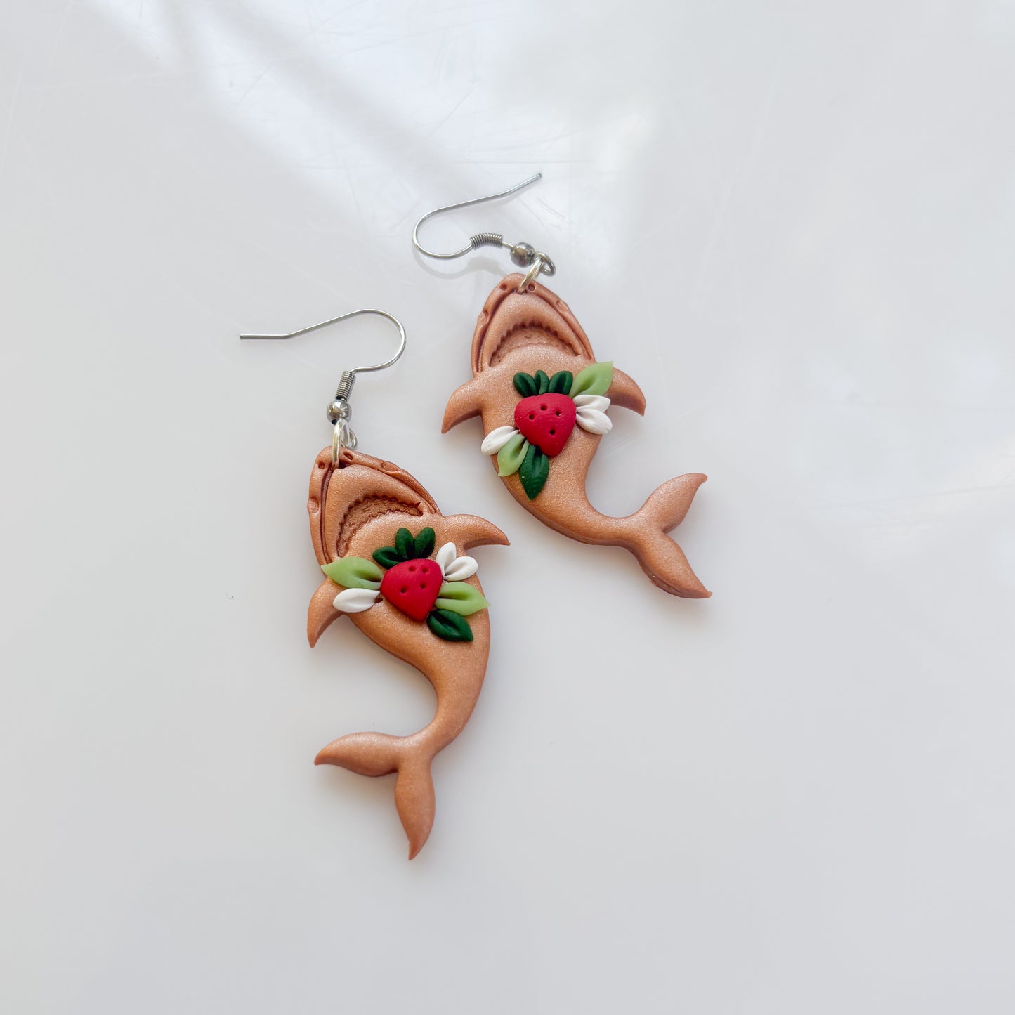 STRAWBERRY SHARK EARRINGS