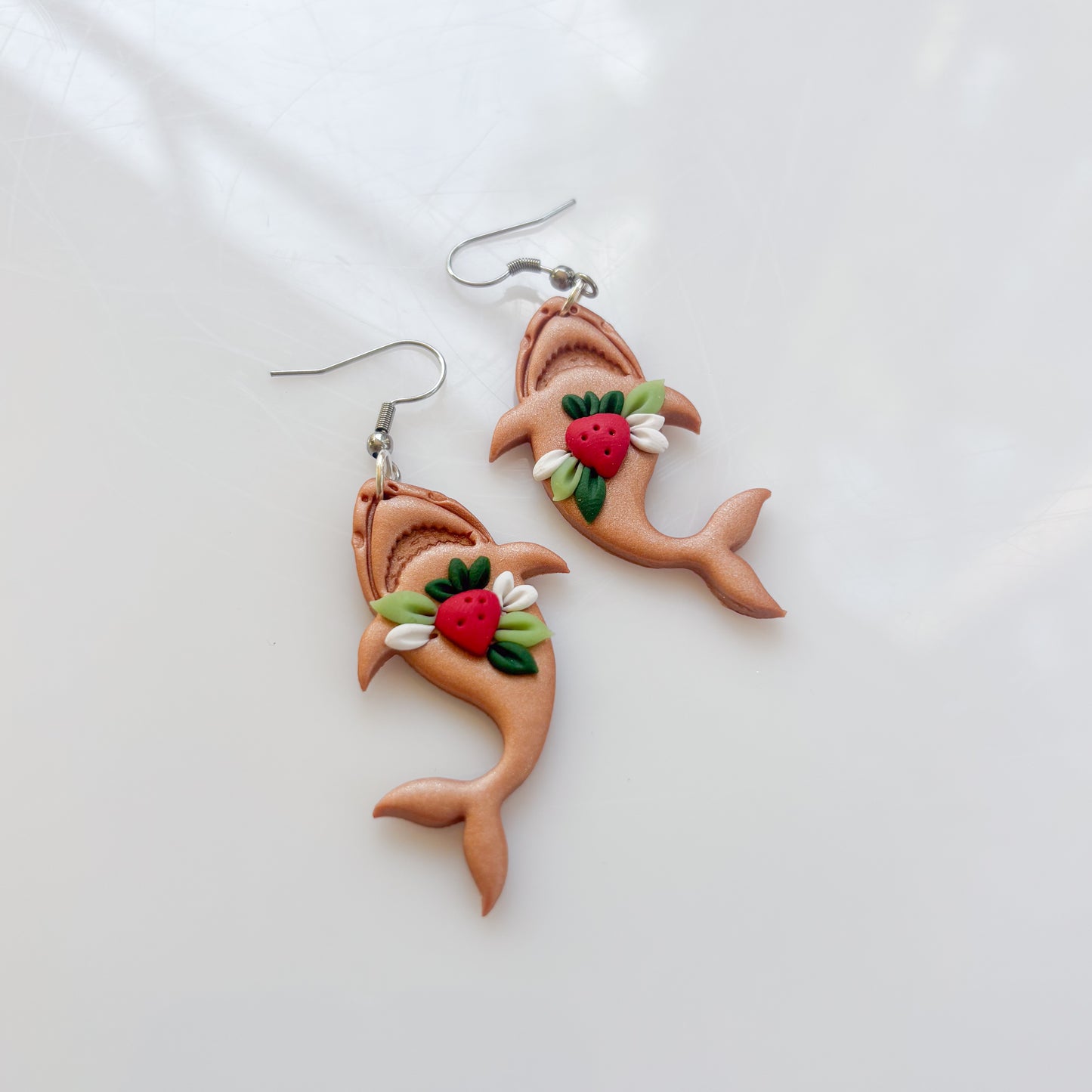 STRAWBERRY SHARK EARRINGS