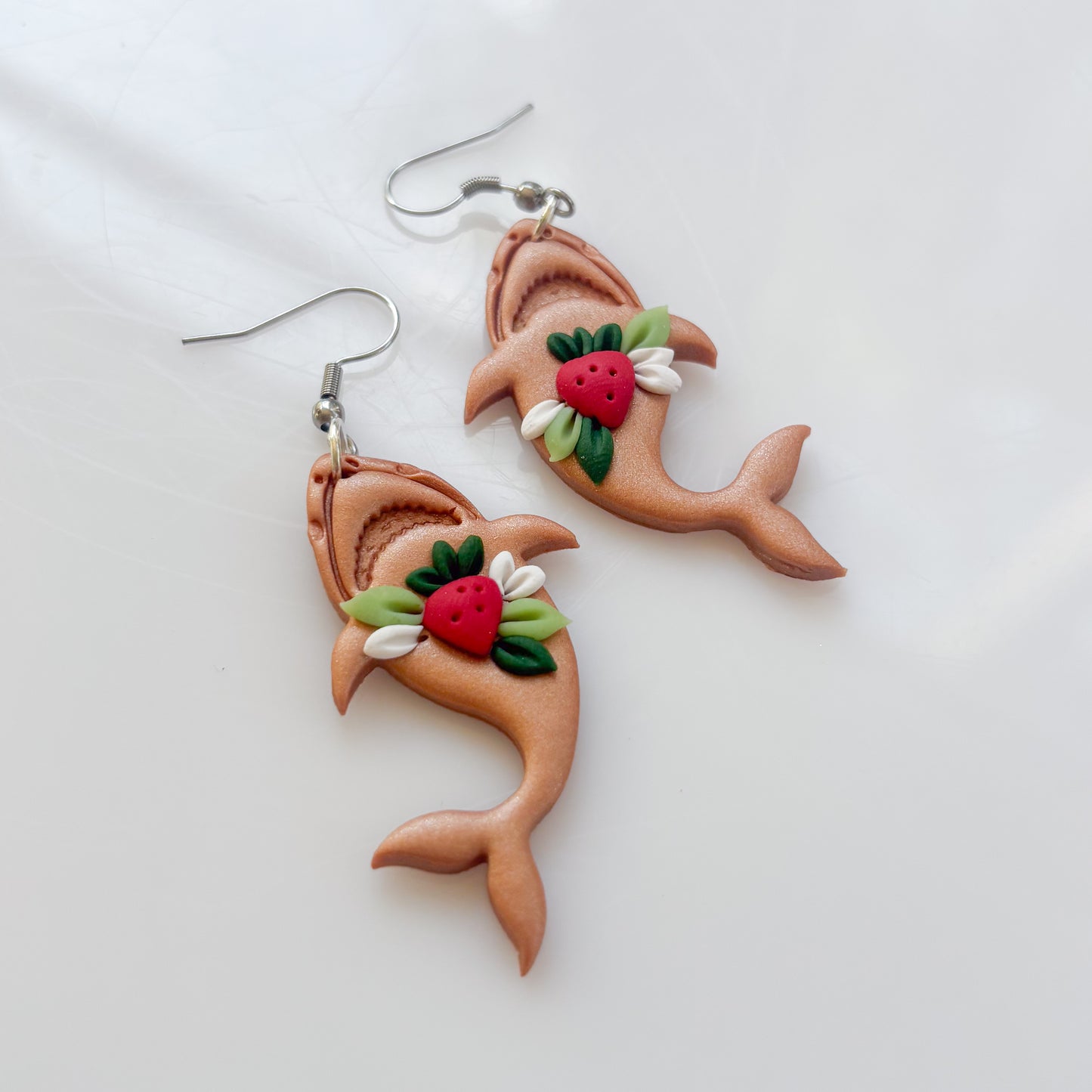STRAWBERRY SHARK EARRINGS
