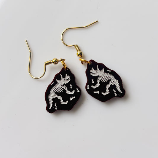 DINO FOSSIL ACRYLIC EARRINGS