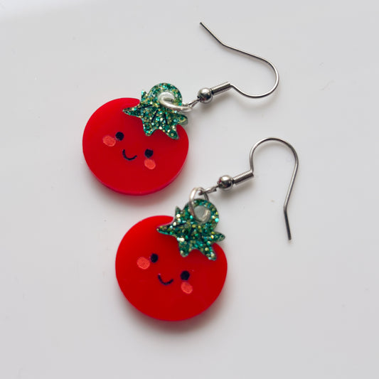 TOMATO ACRYLIC EARRINGS