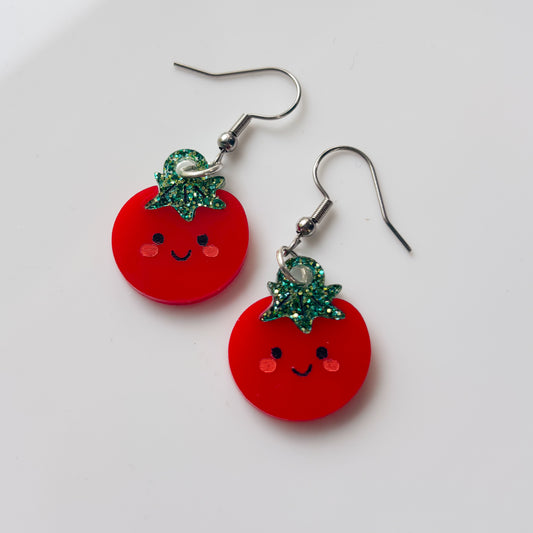 TOMATO ACRYLIC EARRINGS