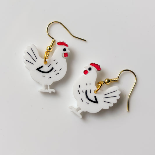 CHICKEN ACRYLIC EARRINGS