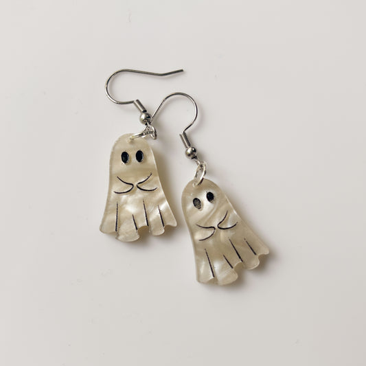 PEARLY GHOST ACRYLIC EARRINGS