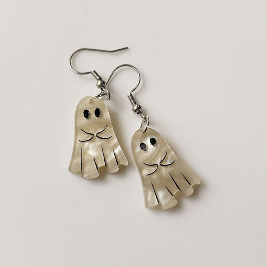 PEARLY GHOST ACRYLIC EARRINGS
