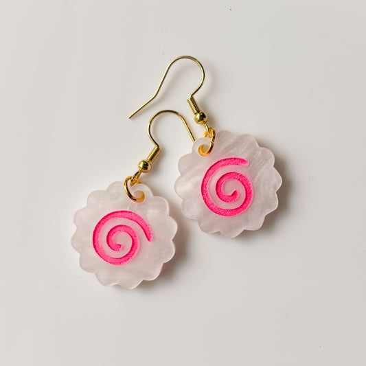FISH CAKE ACRYLIC EARRINGS