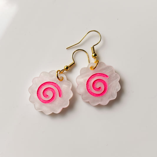 FISH CAKE ACRYLIC EARRINGS