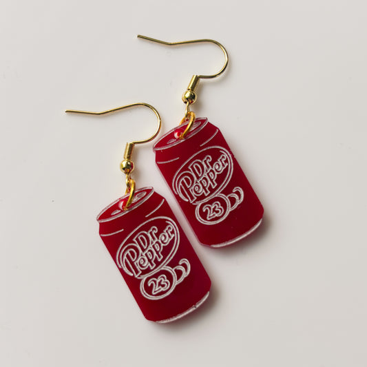 DR PEPPER ACRYLIC EARRINGS
