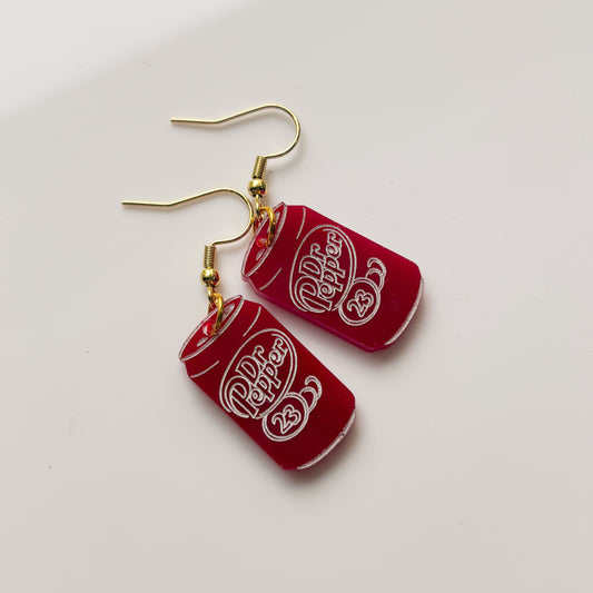 DR PEPPER ACRYLIC EARRINGS