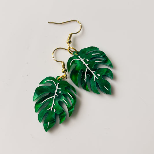MONSTERA ACRYLIC EARRINGS