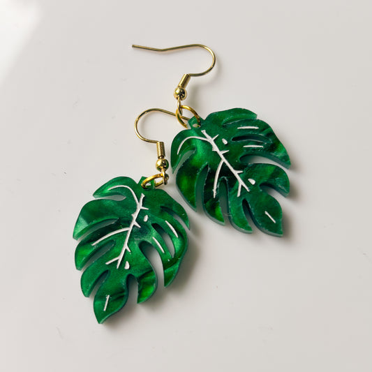 MONSTERA ACRYLIC EARRINGS