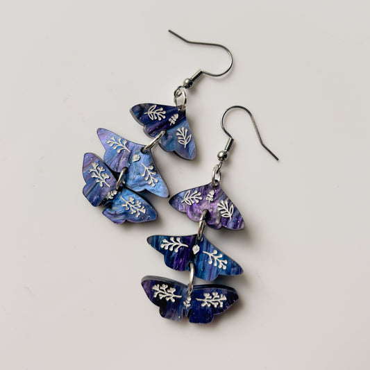 MOTH TRIO ACRYLIC EARRINGS
