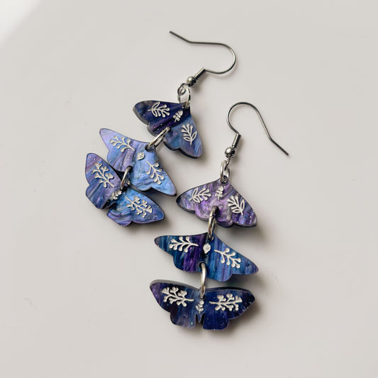 MOTH TRIO ACRYLIC EARRINGS