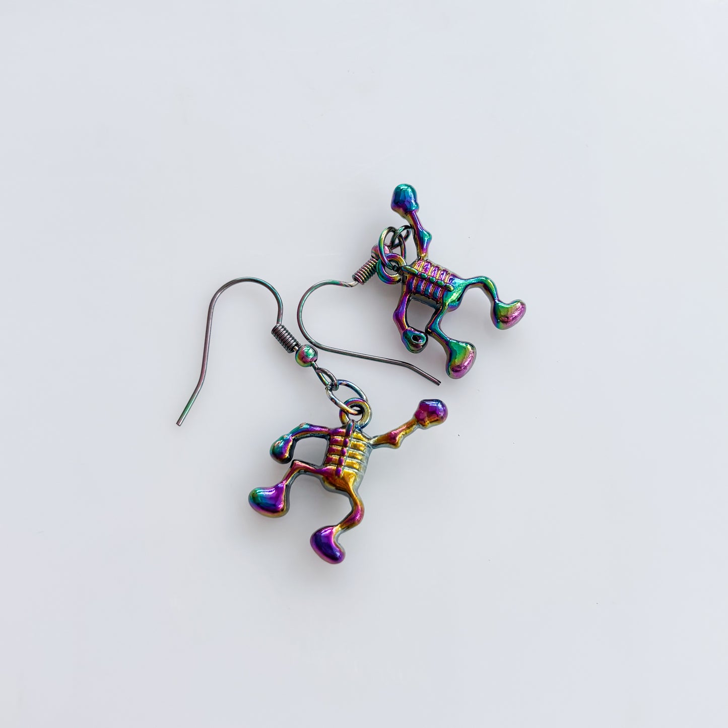 IRIDESCENT DANCIN GUY CHARM EARRINGS