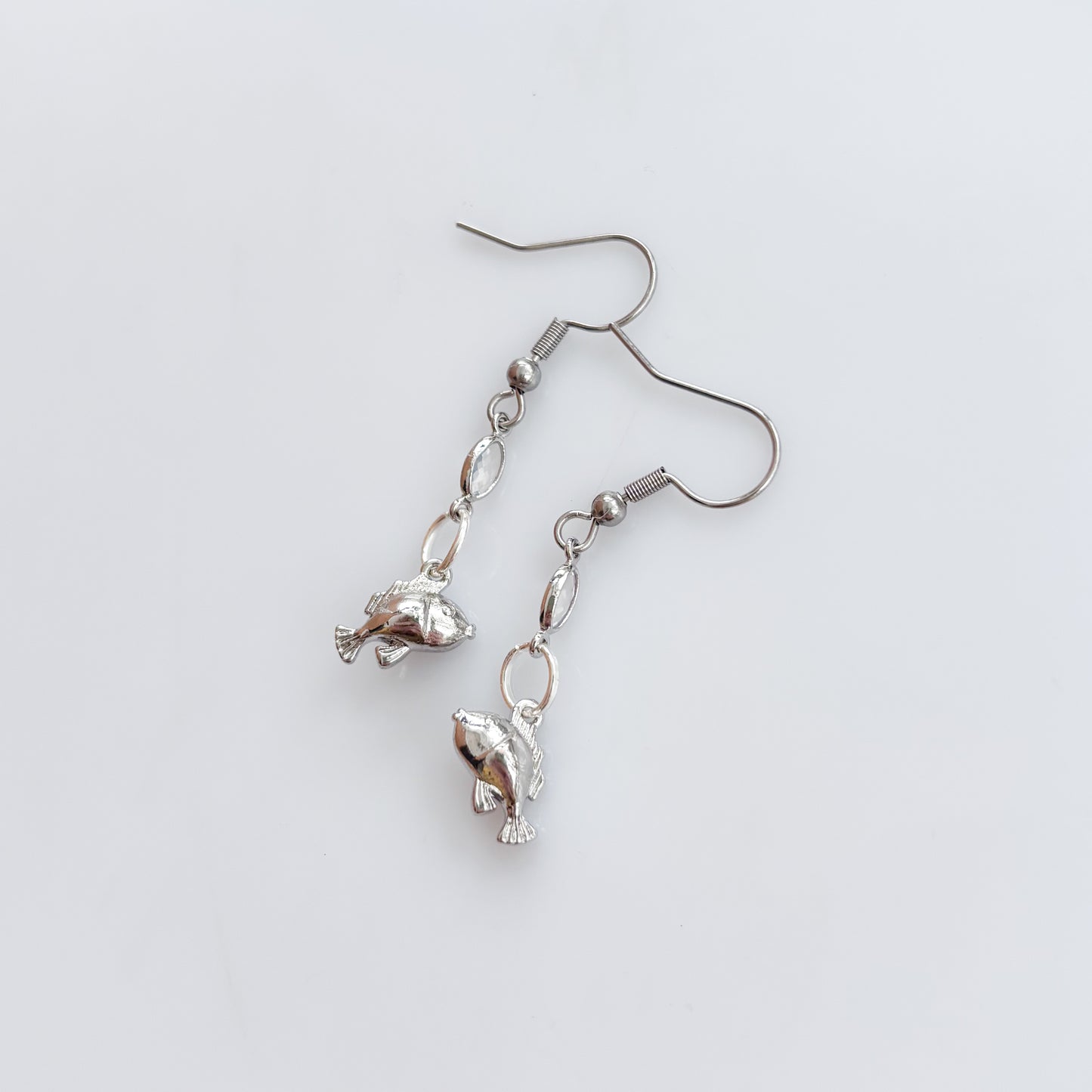 FISH SILVER CHARM EARRINGS