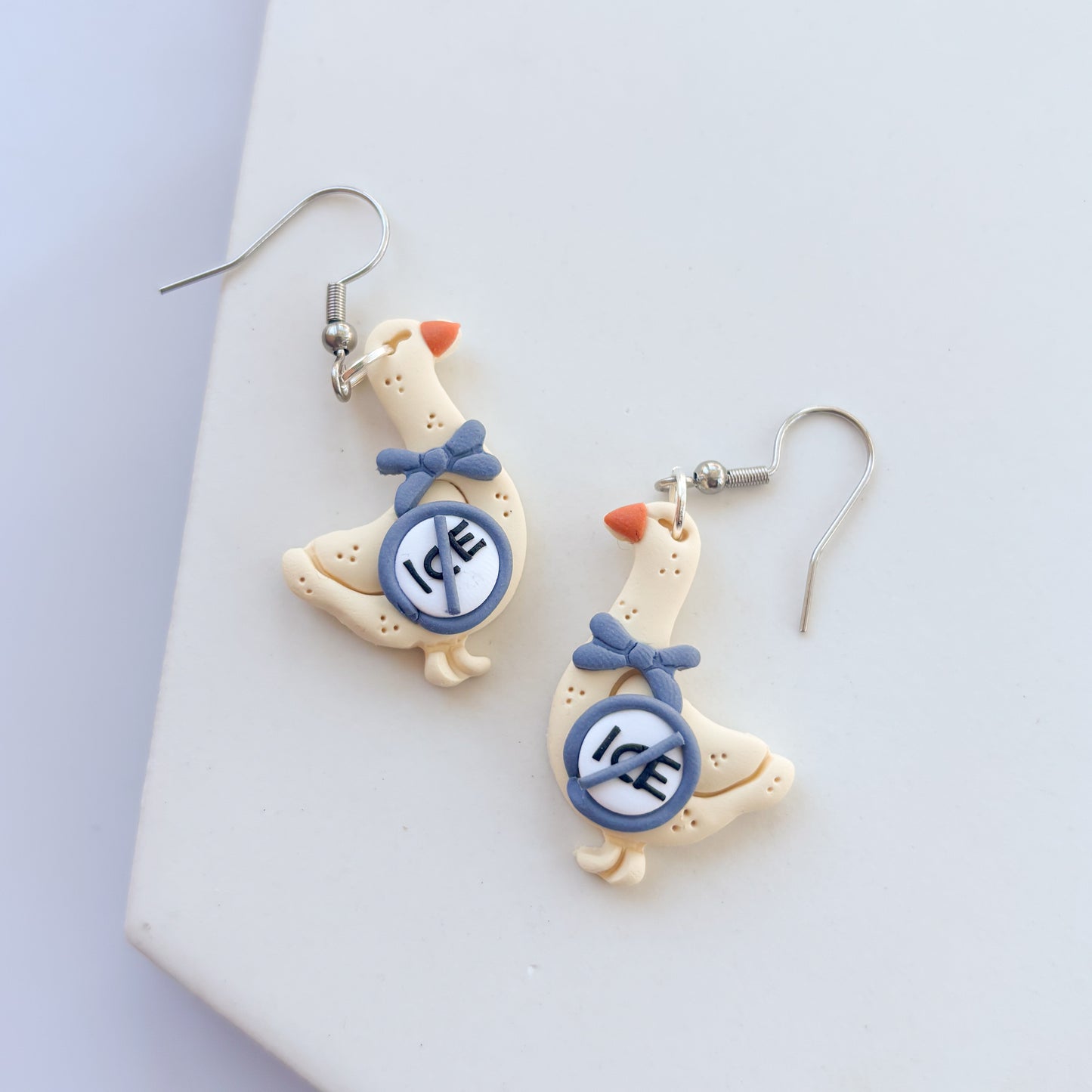 'ICE OUT' GEESE EARRINGS (BLUE)
