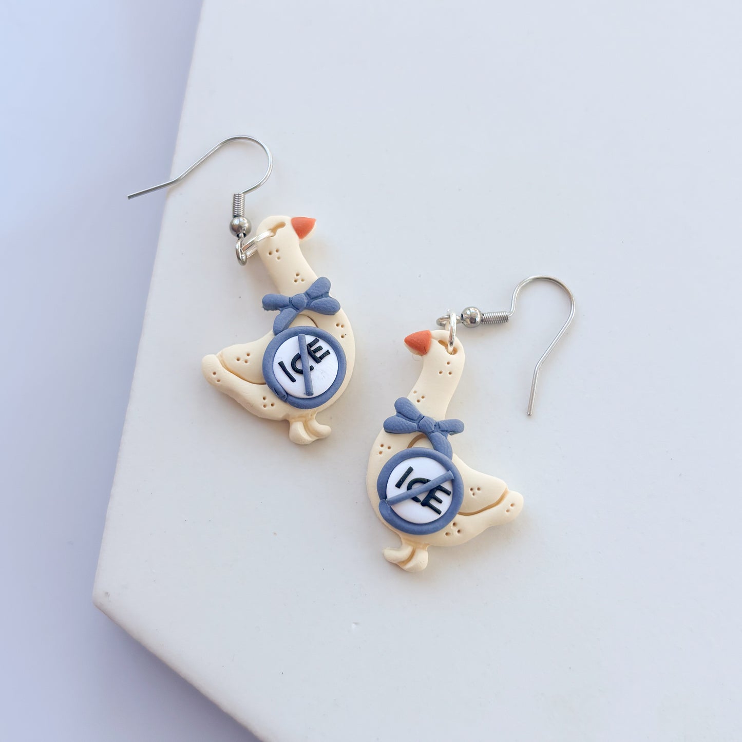 'ICE OUT' GEESE EARRINGS (BLUE)