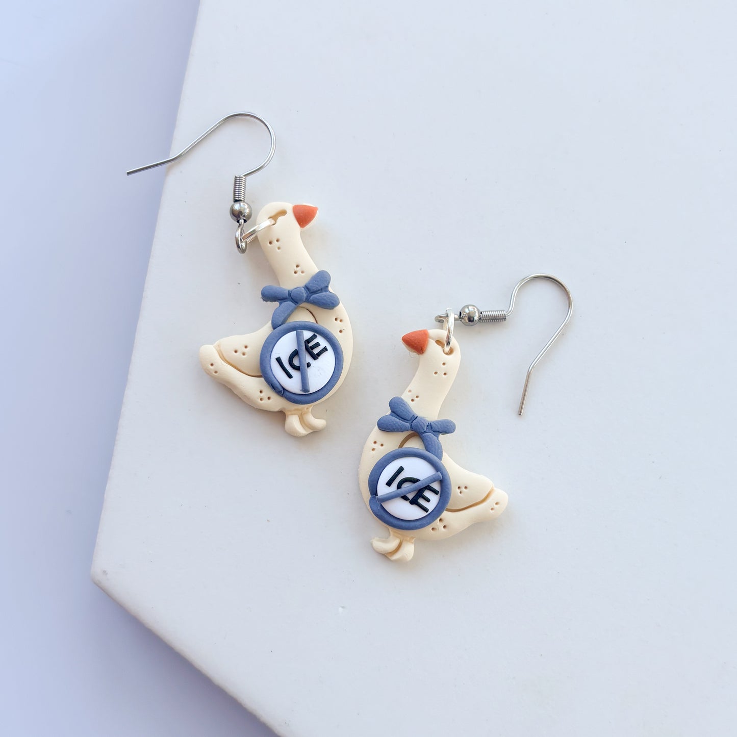 'ICE OUT' GEESE EARRINGS (BLUE)