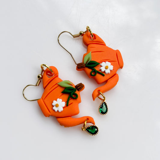 PUMPKIN TEAPOT EARRINGS