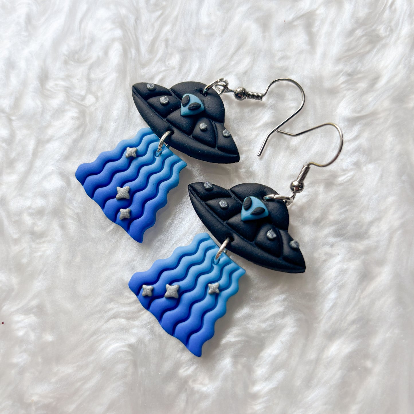 BLUE ALIEN EARRINGS