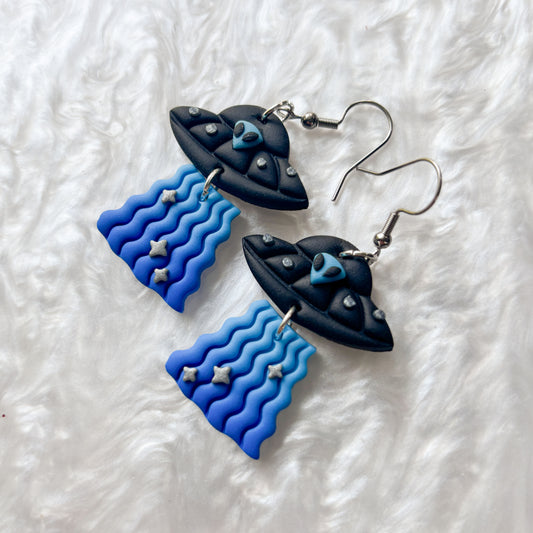 BLUE ALIEN EARRINGS