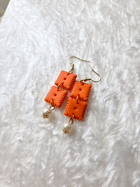 CHEESE CRACKER EARRINGS