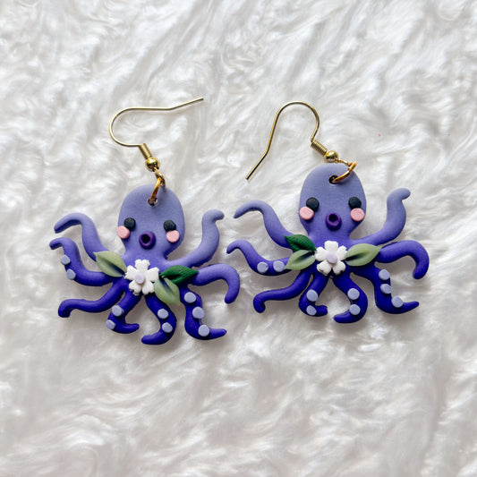 PURPLE OCTOPUS EARRINGS